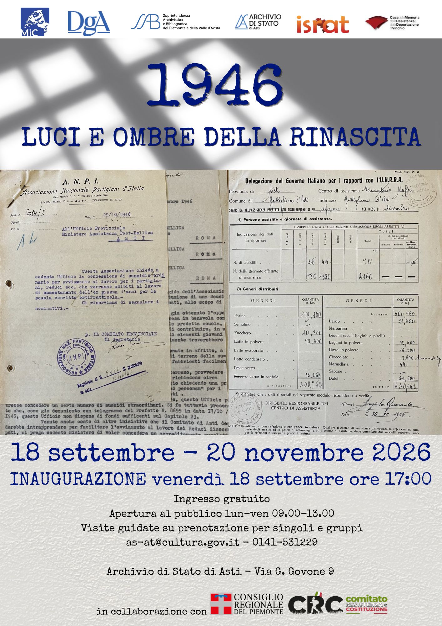 Locandina mostra 1946 inaugurazione
