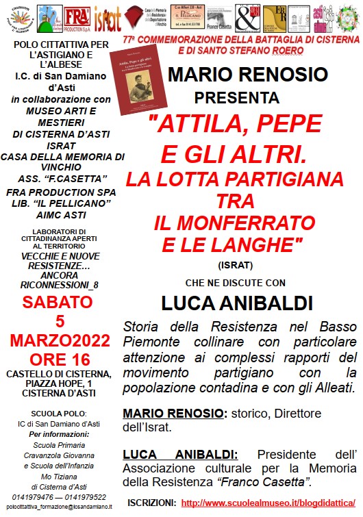5 marzo presentazione libro Cisterna d'Asti